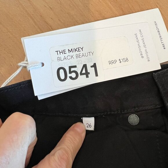 Boyish THE MIKEY High Waist Wide Leg Jeans Sz 26 in BLACK BEAUTY - Picture 8 of 11